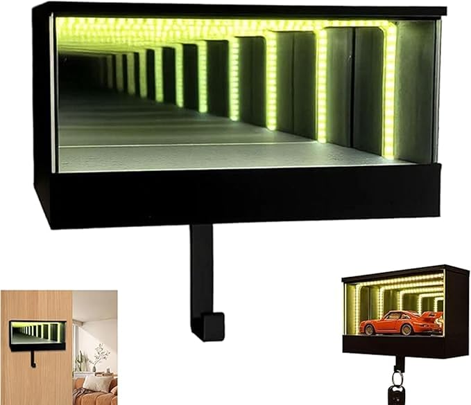 Rechargeable LED Smart Garage Mirror Keychain Wall Mount Display for Car Lovers