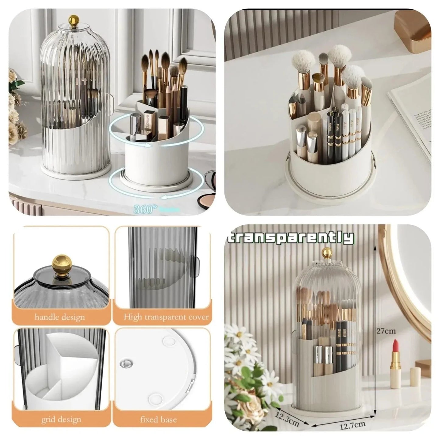 Acrylic Makeup Brush Organizer – Stylish Holder for Beauty Tools