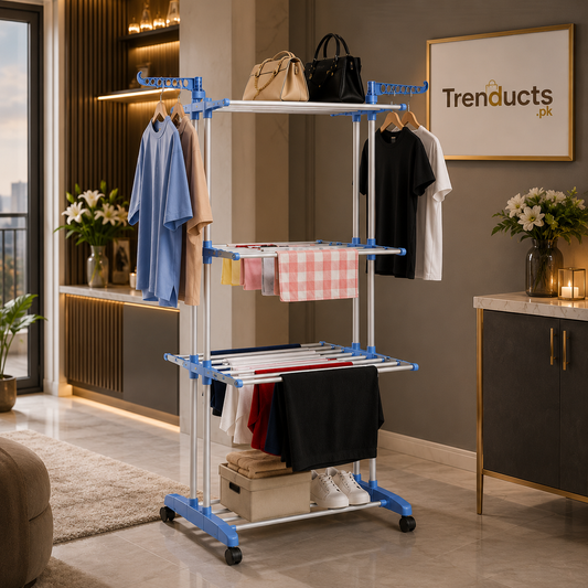 Portable Folding Clothes Drying Rack – Compact Hanger Stand for Home & Travel