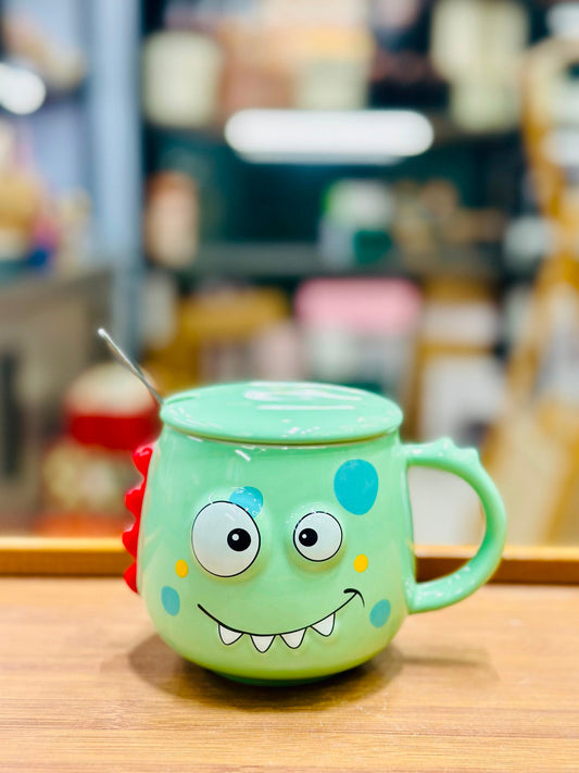 Monster Character Mug with Lid & Spoon