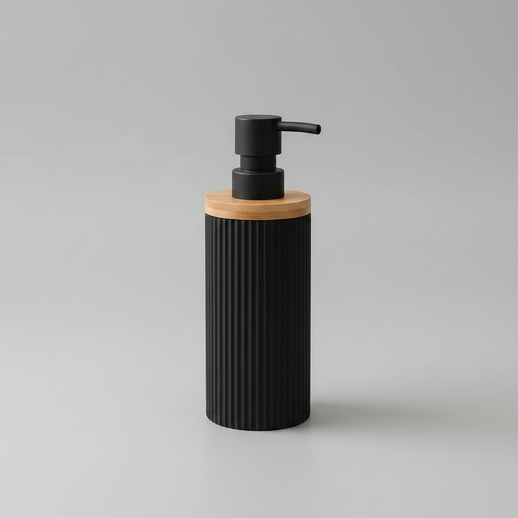 Ribbed Cylinder Refillable Liquid Soap Dispenser (each)