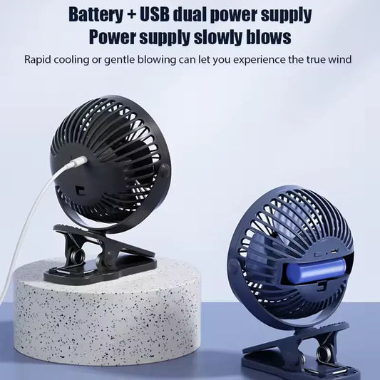 USB Rechargeable Clip-On Fan – Quiet & Long-Lasting