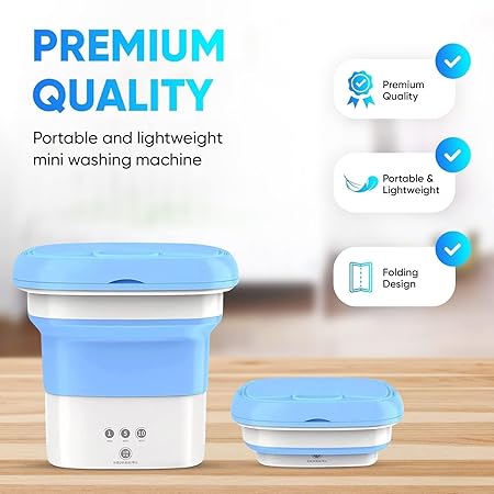 6 Liter Top Load Washing Machine - Portable Mini Foldable Washer And Spin Dryer for Carry
