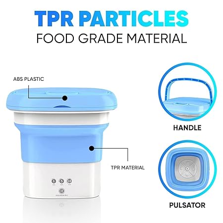 6 Liter Top Load Washing Machine - Portable Mini Foldable Washer And Spin Dryer for Carry