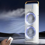 Electric Mist Fan – Dual Spray with Auto Rotation & RGB Lighting