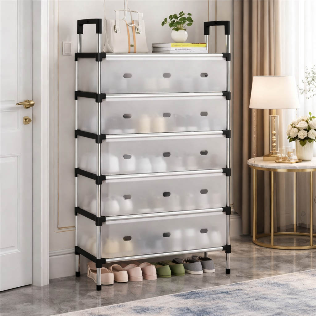 Multilayer Dustproof Shoe Rack – Spacious & Durable Home Organizer