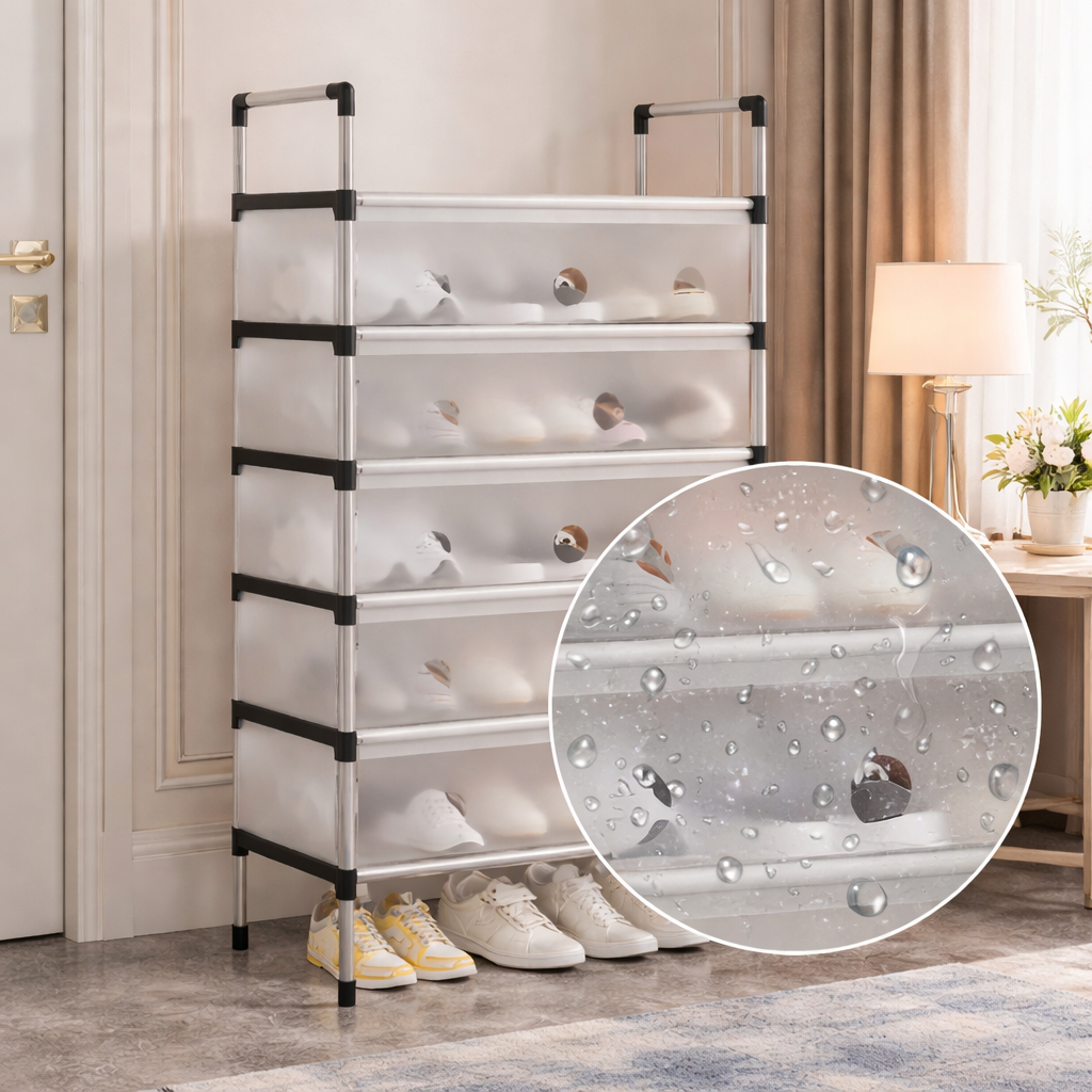 Multilayer Dustproof Shoe Rack – Spacious & Durable Home Organizer