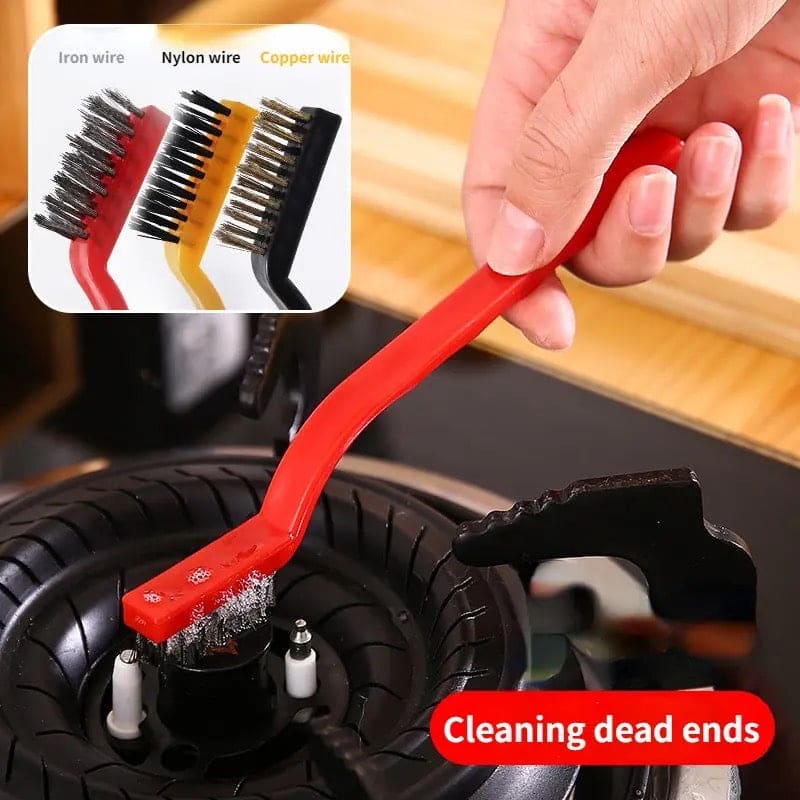 Kitchen Stove Cleaning Kit, Long Handle Kitchen Dirt Removing Tools, Oil Stain Removal, Multifunctional Dead End Cleaning Brush, Kitchen Copper Wire Brush Spatula for Kitchen, Bathroom