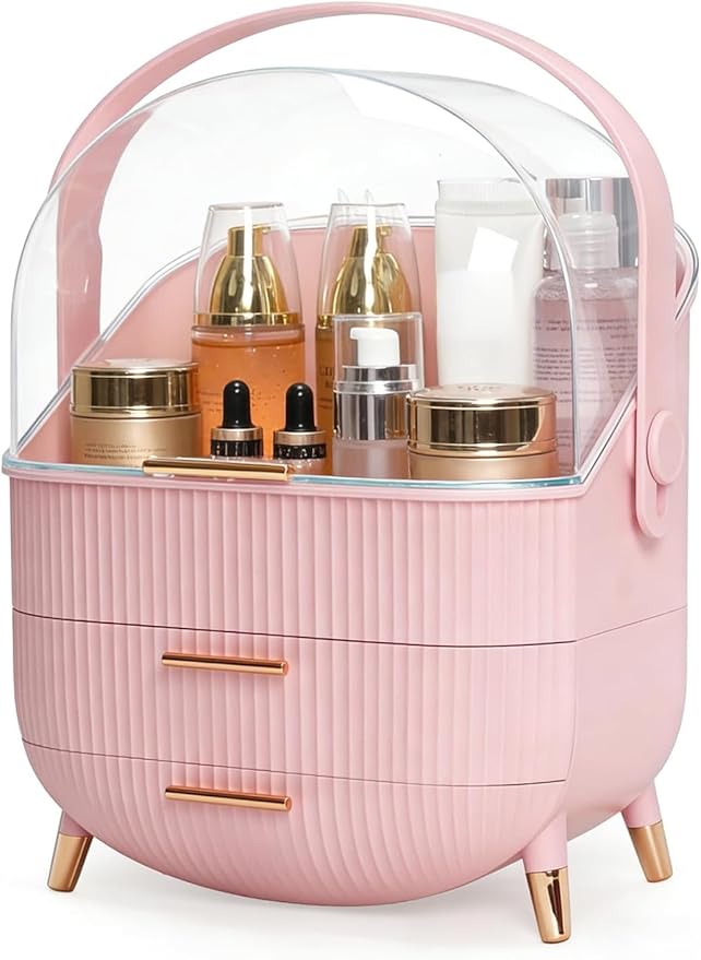 Organiser for Makeup & Skincare | Large Makeup Organisers with Dust-Proof Cover