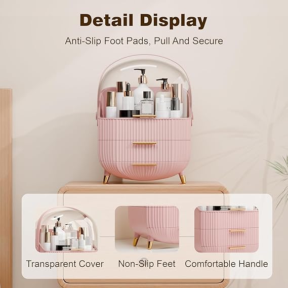 Organiser for Makeup & Skincare | Large Makeup Organisers with Dust-Proof Cover