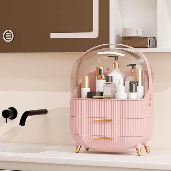 Organiser for Makeup & Skincare | Large Makeup Organisers with Dust-Proof Cover