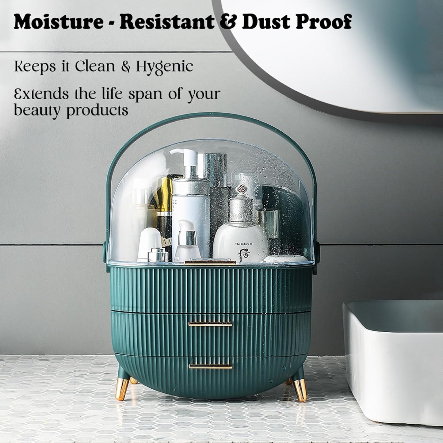 Organiser for Makeup & Skincare | Large Makeup Organisers with Dust-Proof Cover