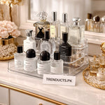3-Tier Desktop Perfume Organizer & Tray – Luxury Cosmetic Storage Rack