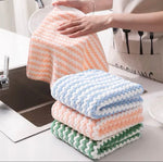 Set Of 3 Superfine Fiber Kitchen Dishwashing Cloth, Water Absorbent Cleaning Cloth, Multipurpose Household Cleaning Tools