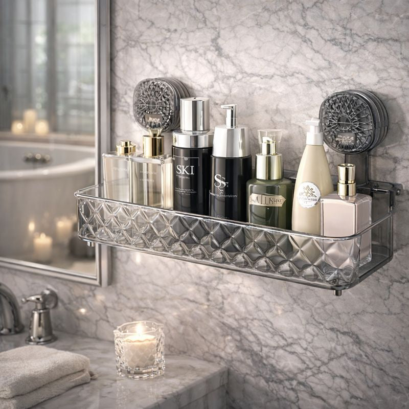 Premium Suction Cup Bathroom Storage Shelf – High Quality Wall Organizer