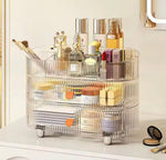 3 Tier Luxury Acrylic Makeup Organizer, Crystal Clear Makeup Storage Cabinet, Cosmetic Storage Rack, Vanity Cosmetic Display Rack