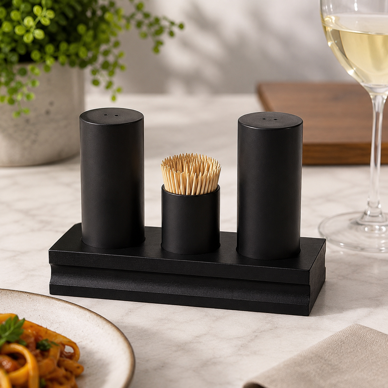 Nordic Dining Seasoning And Toothpick Holder, Minimalist Salt & Pepper Serving Set, Elegant Seasoning & Toothpick Dispenser