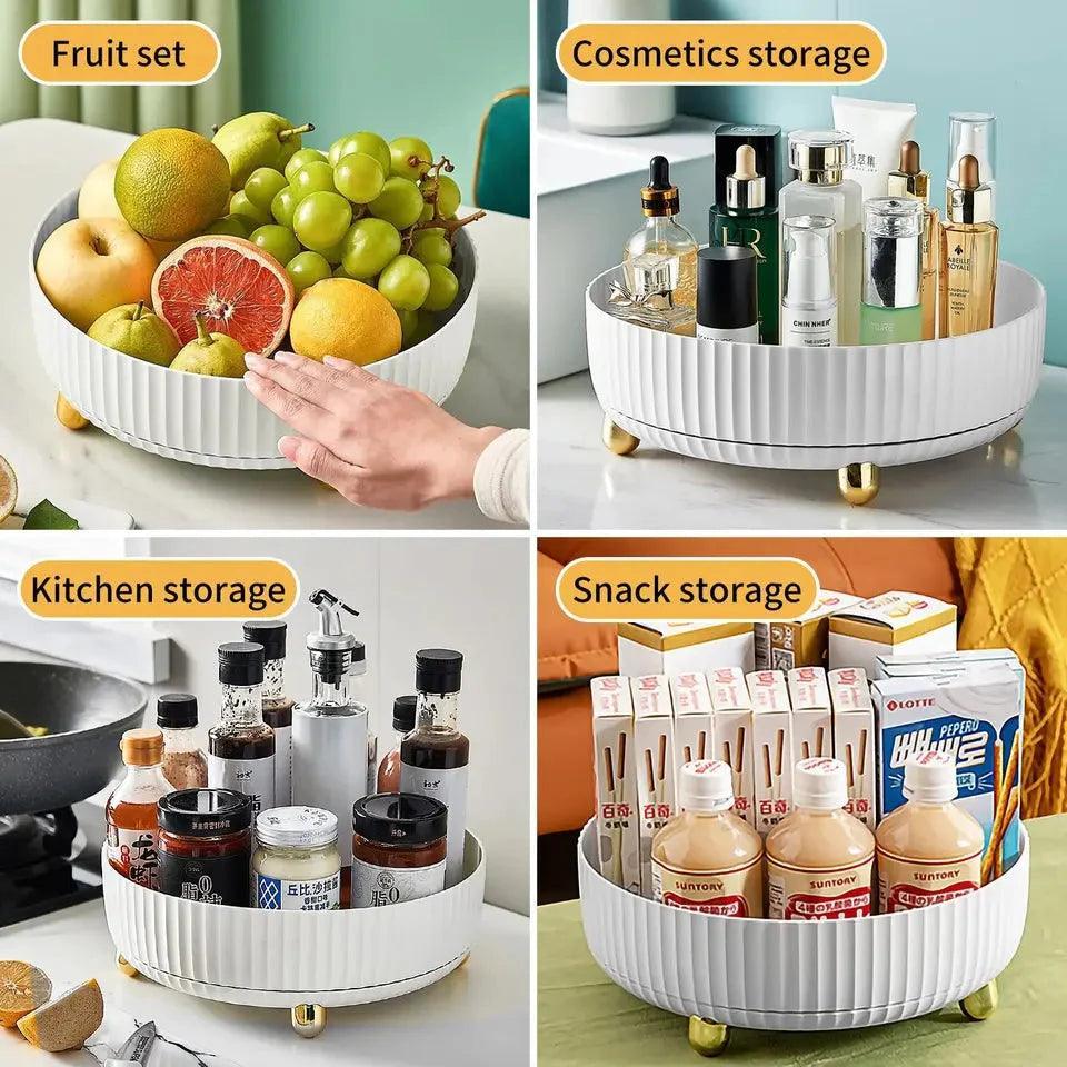 Luxury Rotating Tray – 360° Lazy Susan Organizer for Kitchen & Dining