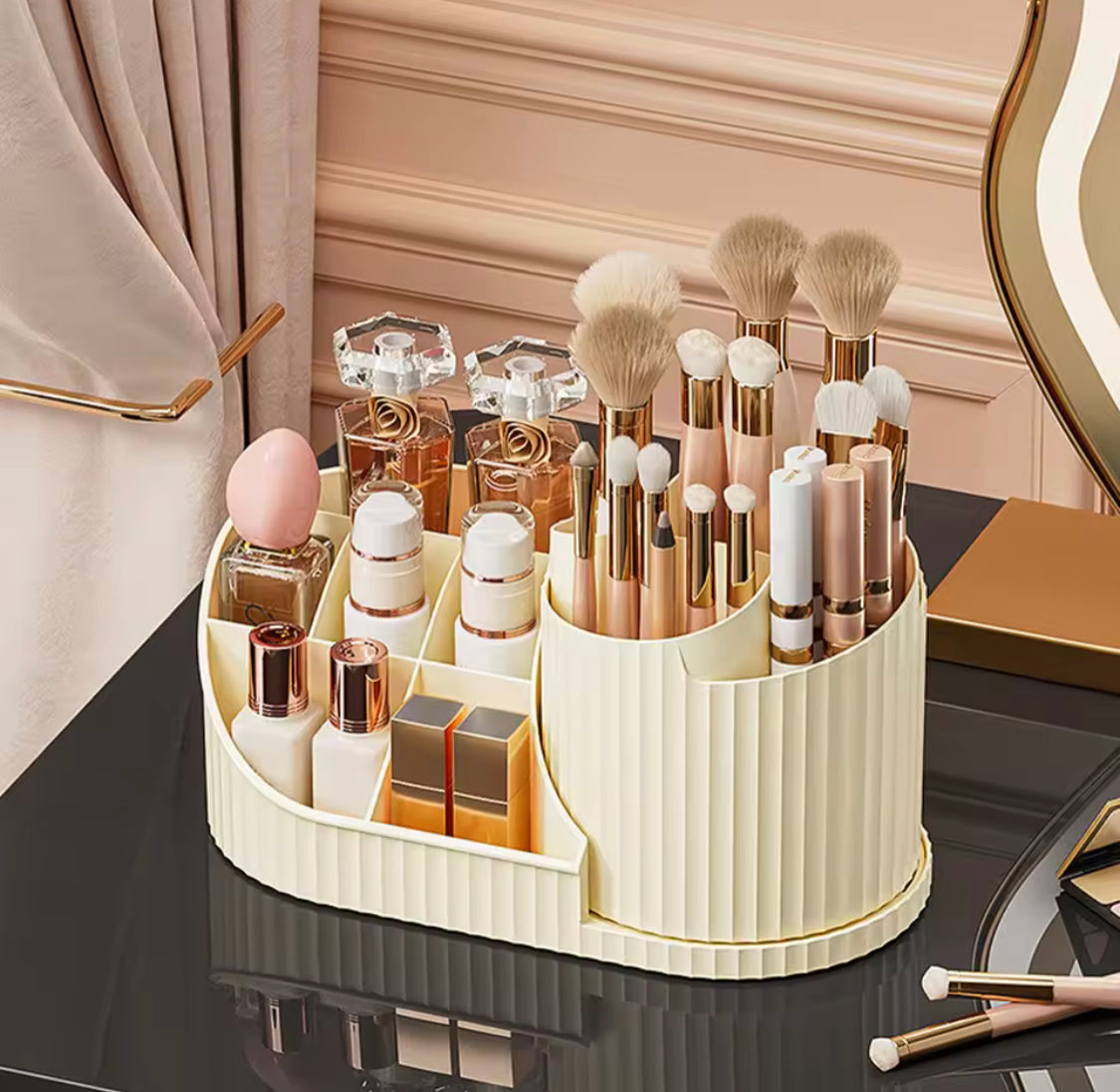 360° Rotation Makeup Organizer, Countertop Cosmetic Storage Display Organizer, Makeup Sundries Storage Organizer