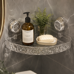 Acrylic Corner Suction Shelf – Drill-Free Bathroom Corner Rack