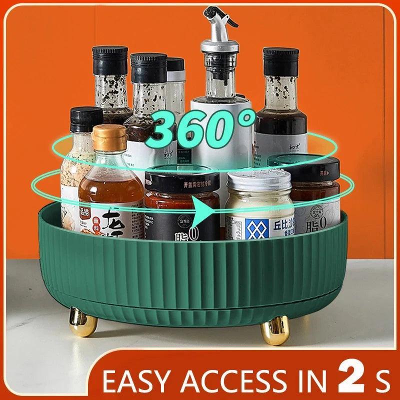 Luxury Rotating Tray – 360° Lazy Susan Organizer for Kitchen & Dining