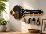 Sweet Home Wooden Key Holder, Elegant Wooden Key Rack, Home Entry Key Organizer, Decorative Home Entrance Key Rack