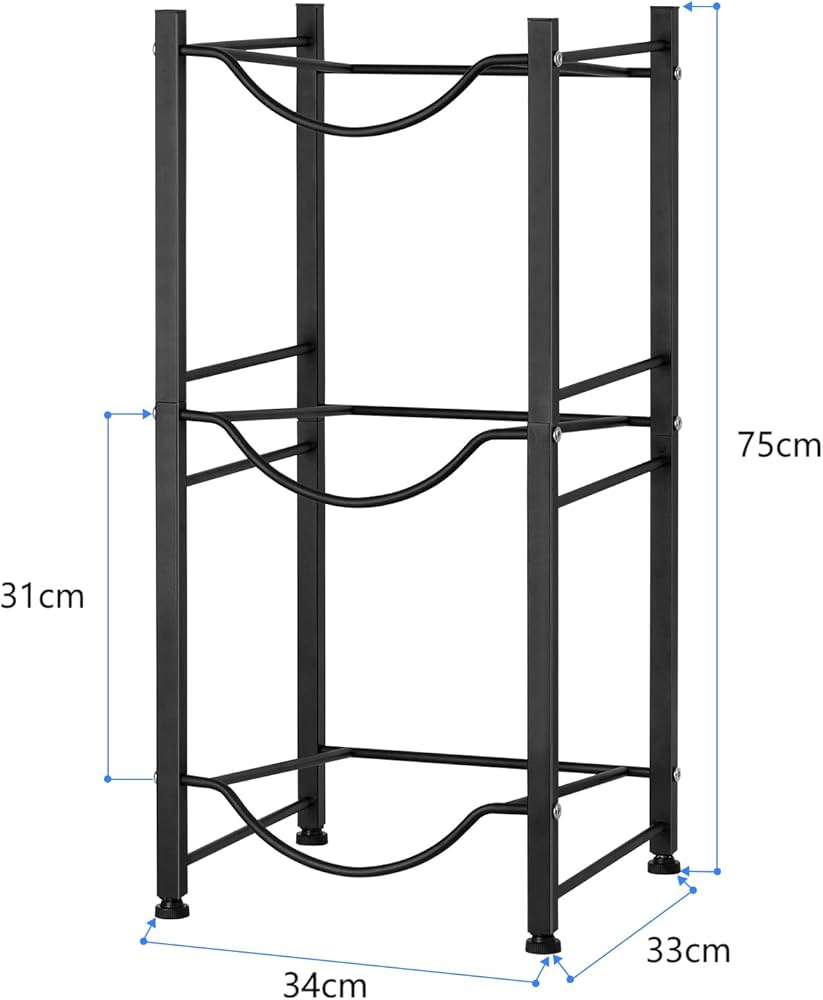 Heavy Duty Water Bottle Storage Stand, Modern Water Gallon Organizer, SpaceSaver Water Bottle Rack, Premium Steel Water Bottle Organizer