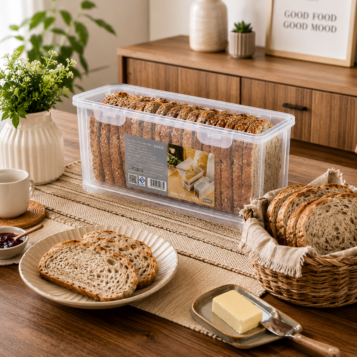 Smart Bread Box Container, Stackable Bread Storage Bin, Bread Airtight Storage Container, Kitchen Bread Saver Box
