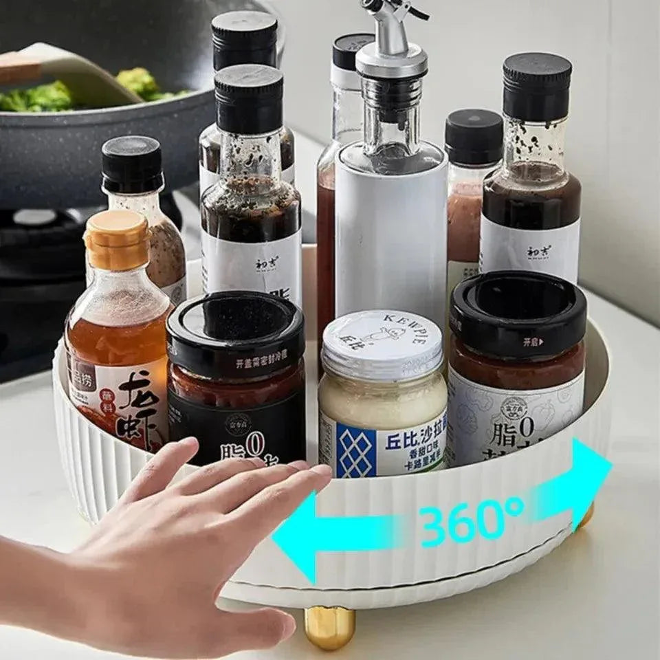 Luxury Rotating Tray – 360° Lazy Susan Organizer for Kitchen & Dining