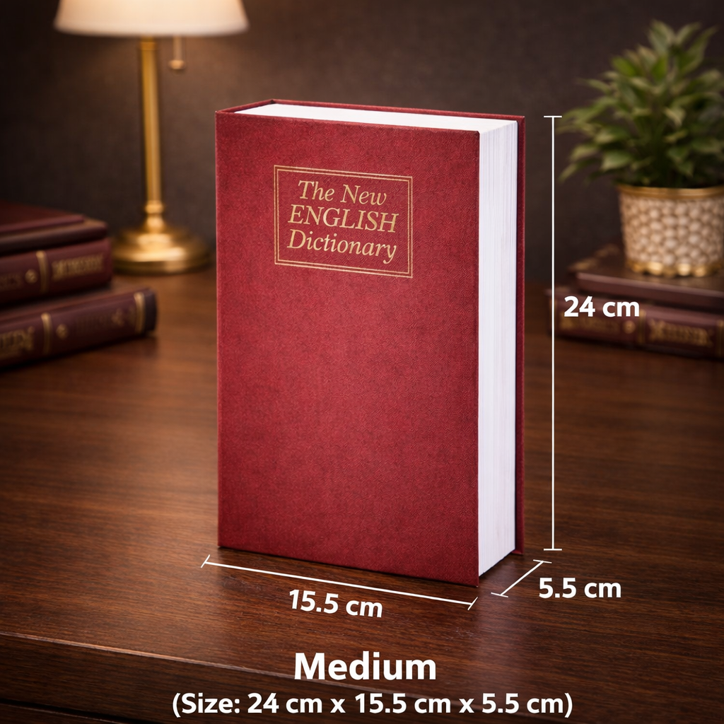 Dictionary Book-Style Hidden Safe Locker – Combination Lock Secret Storage
