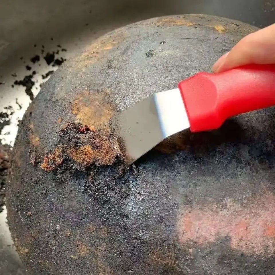 Kitchen Stove Cleaning Kit, Long Handle Kitchen Dirt Removing Tools, Oil Stain Removal, Multifunctional Dead End Cleaning Brush, Kitchen Copper Wire Brush Spatula for Kitchen, Bathroom