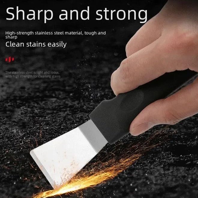 Kitchen Stove Cleaning Kit, Long Handle Kitchen Dirt Removing Tools, Oil Stain Removal, Multifunctional Dead End Cleaning Brush, Kitchen Copper Wire Brush Spatula for Kitchen, Bathroom