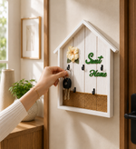 Hut Shaped Wooden Key Holder, Wall Mounted Sweet Home key Organizer, Key Holder For Home Decoration