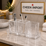 Modern Bathroom Accessory Set – Elegant Vanity Organizer