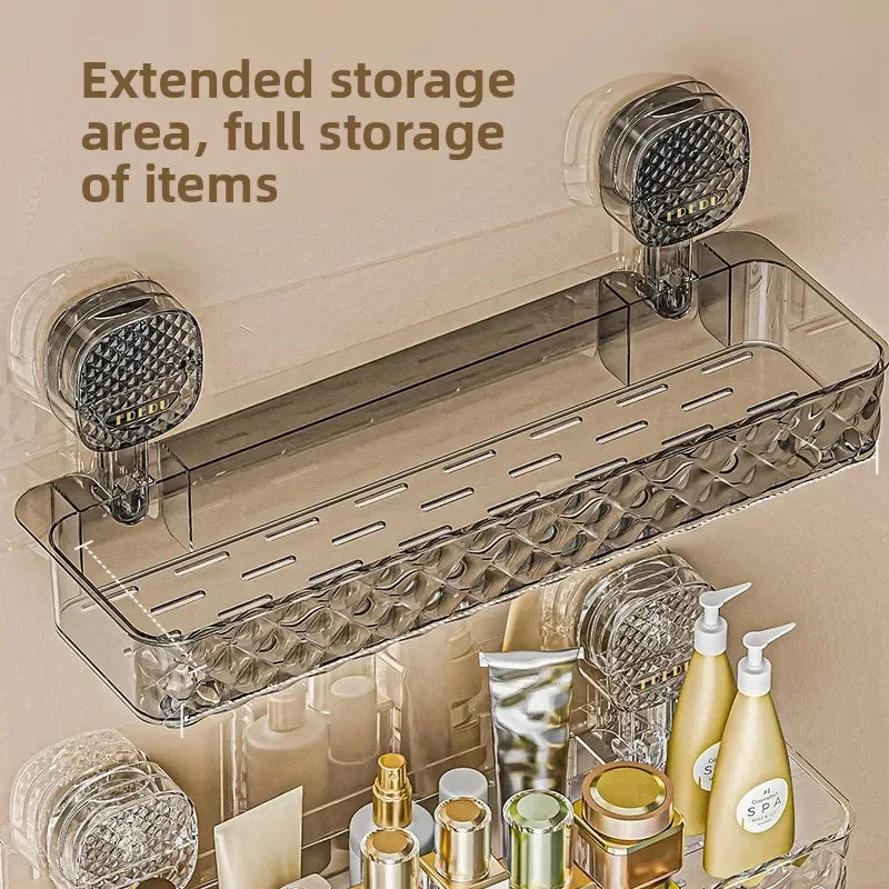 Premium Suction Cup Bathroom Storage Shelf – High Quality Wall Organizer