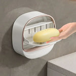 Luxury Wall Mounted Soap Box with Lid – Waterproof ABS Bathroom Holder