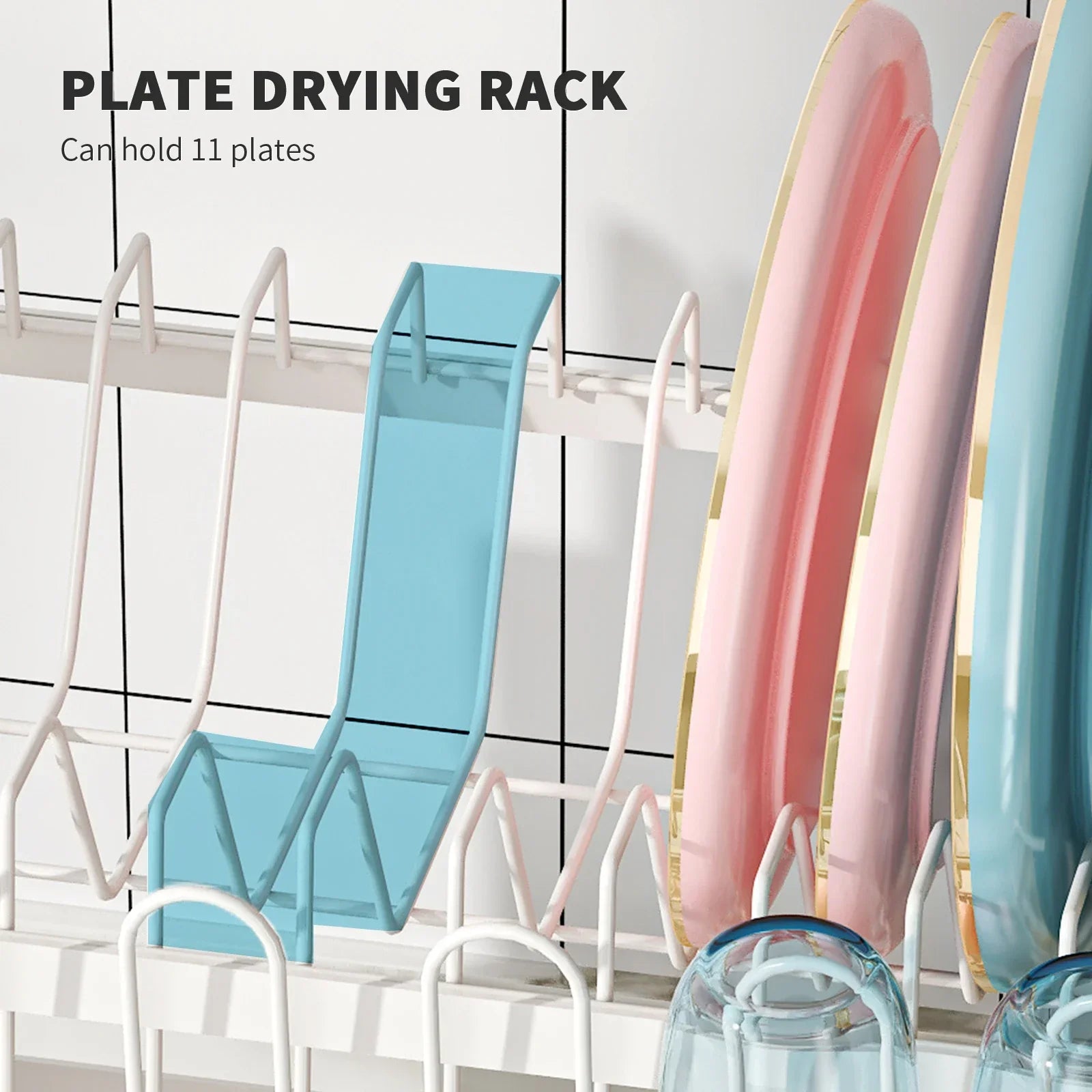 SRL 2-Tier Dish Drying Rack with Utensil Holder