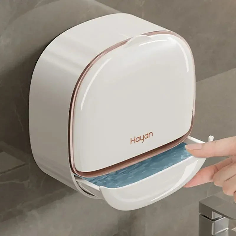 Luxury Wall Mounted Soap Box with Lid – Waterproof ABS Bathroom Holder