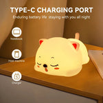 Sleeping Cat Silicone Lamp – USB Rechargeable