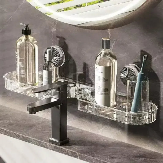 Premium Bathroom Suction Shelf – No Drill Wall Storage Organizer