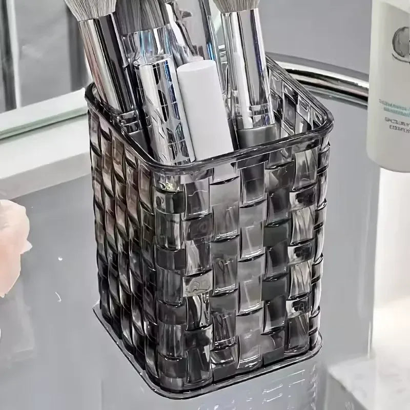 Clear Acrylic Makeup Storage Box – Brush & Cosmetic Organizer Without Bow
