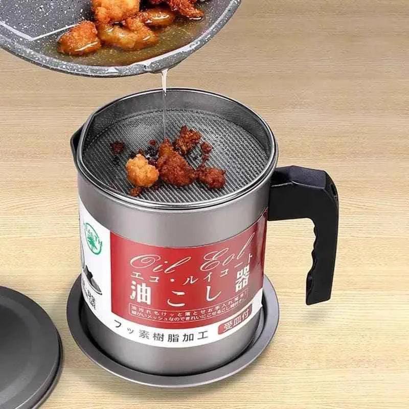Trenducts.pk Stainless Steel Oil Filter Pot 1.4 Liter