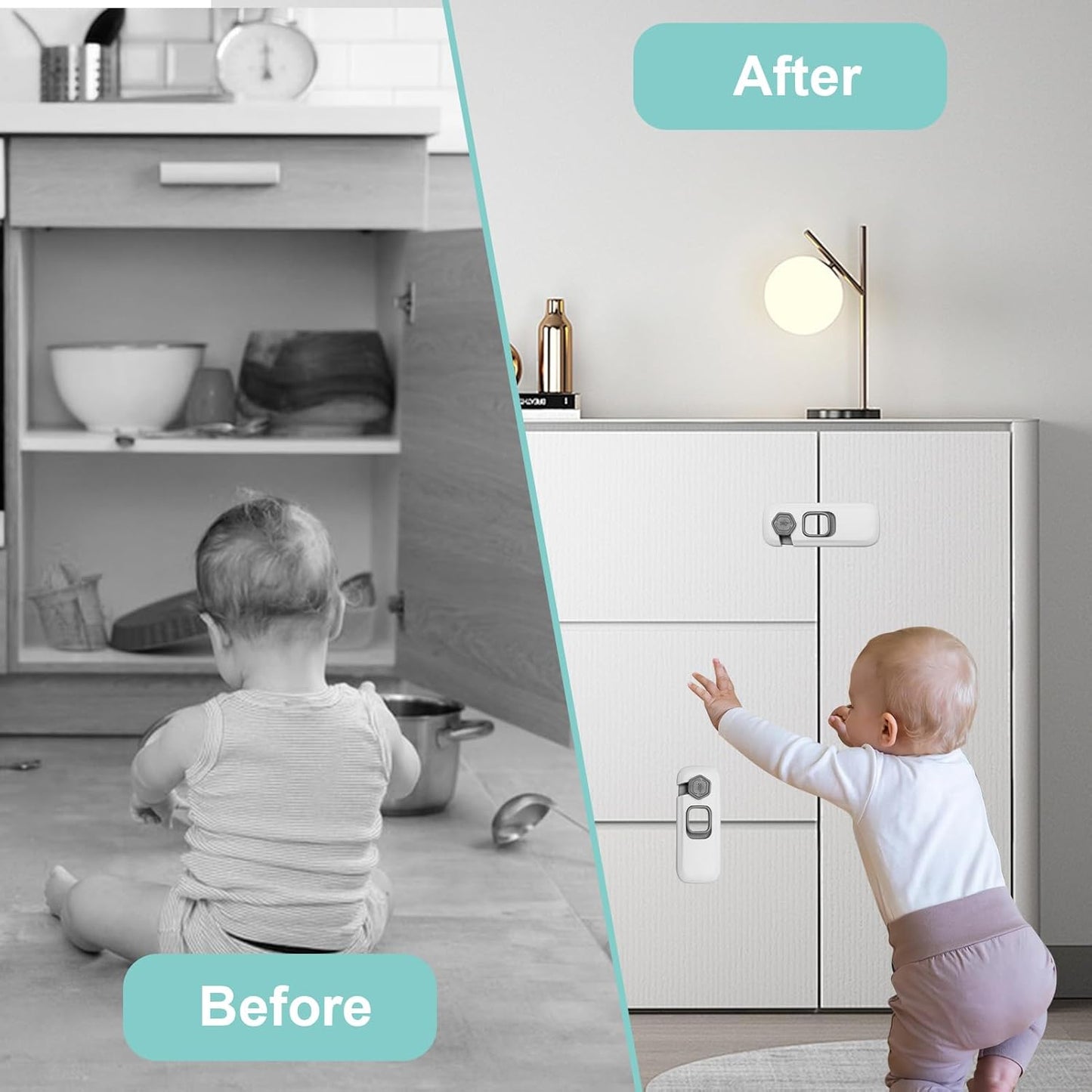 360° Rotatable Child Safety Locks for Fridge & Cabinets