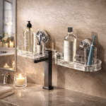 Premium Bathroom Suction Shelf – No Drill Wall Storage Organizer