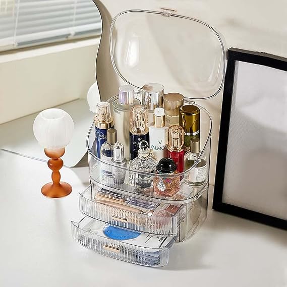 Makeup Organizer with Drawer Storage Organizer | Transparent Plastic Makeup Box
