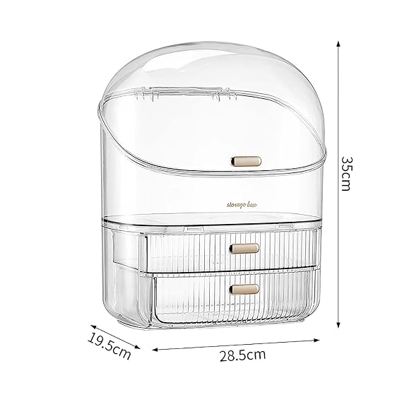 Makeup Organizer with Drawer Storage Organizer | Transparent Plastic Makeup Box