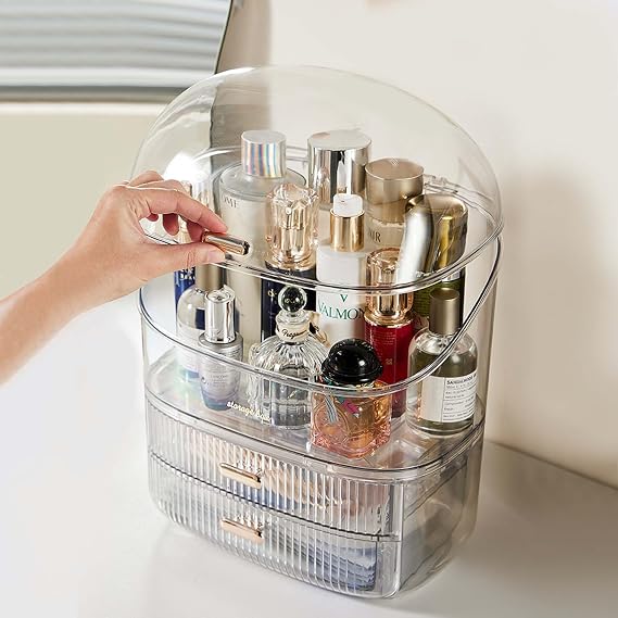 Makeup Organizer with Drawer Storage Organizer | Transparent Plastic Makeup Box