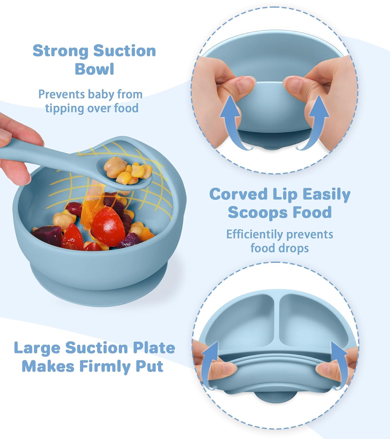 Silicone Baby Feeding Set, 10 Pcs Baby Led Weaning Supplies Baby Eating Essentials Set
