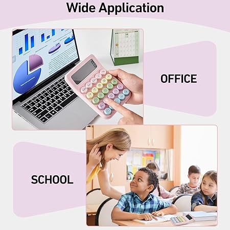 Colorful Candy Calculator,12 Digit Large LCD Display  with Battery Calculator.