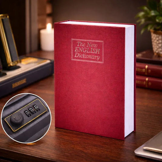 Dictionary Book-Style Hidden Safe Locker – Combination Lock Secret Storage